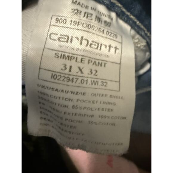 CARHARTT WIP SIMPLE PANT DENIM BLUE STONE WASHED 36/25 cut offs - Picture 8 of 10